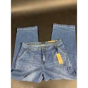 One Republic For All Capri Jeans Women's 18W Blue Denim Mid-Rise Chop Pockets